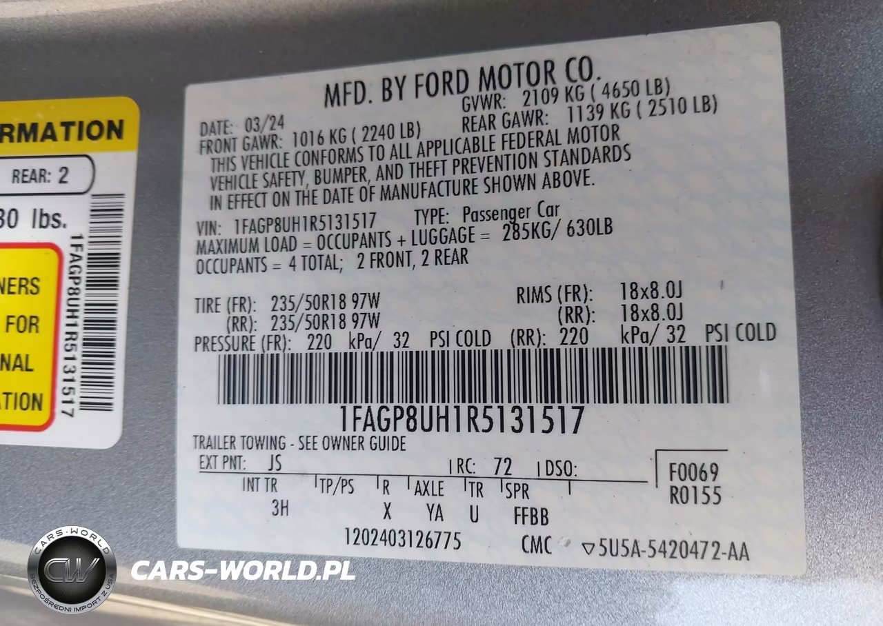 2024 Ford Mustang Ecoboost Premium VIN:1FAGP8UH1R5131517 - 9