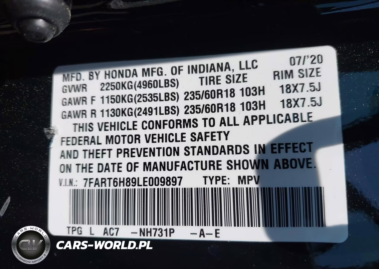 2020 Honda Cr-V Hybrid Ex-L VIN:7FART6H89LE009897 - 9