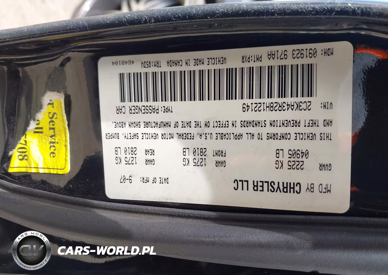 2008 Chrysler 300 Lx VIN:2C3KA43R28H122149 - 9