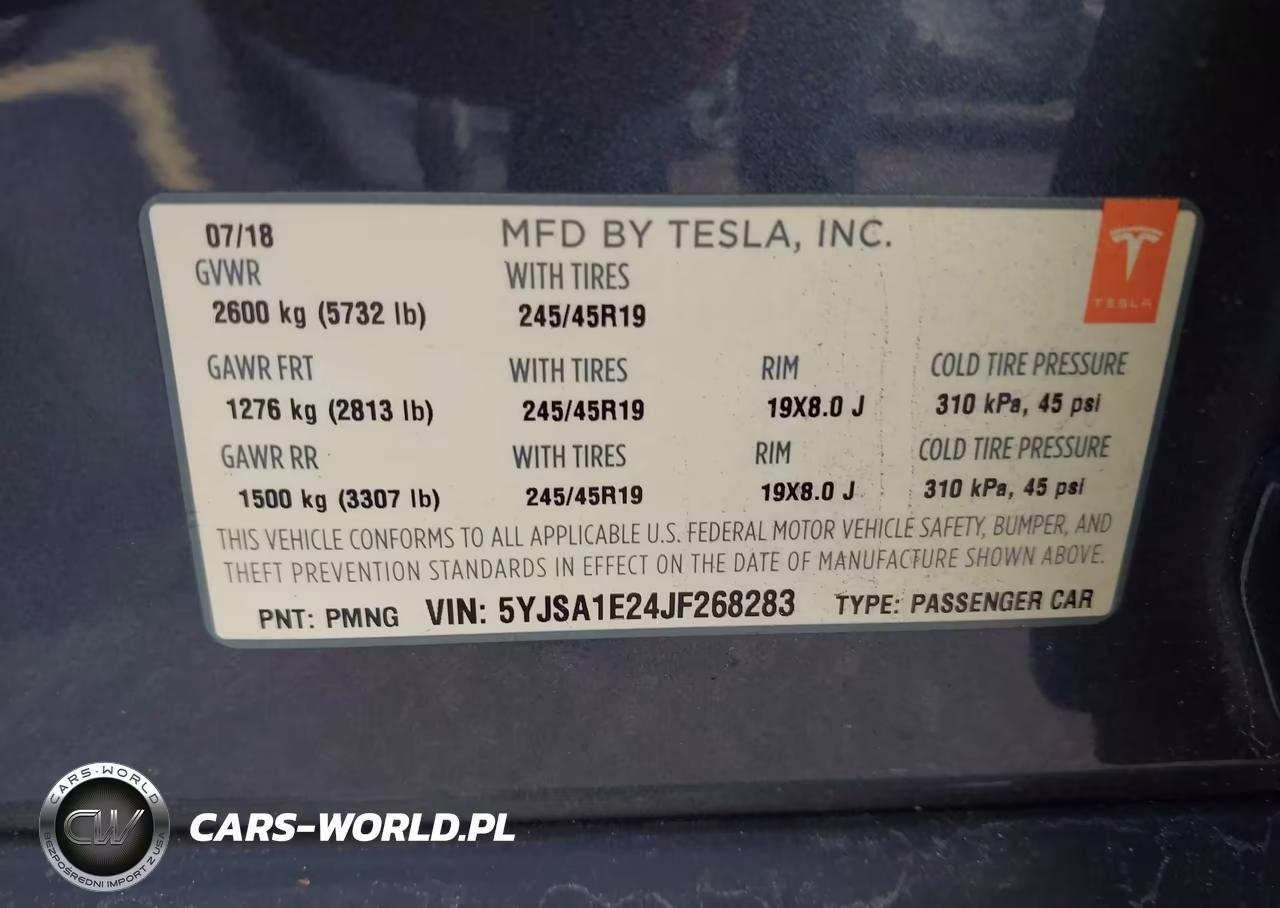 2018 Tesla Model S 100D-75D-P100D VIN:5YJSA1E24JF268283 - 9