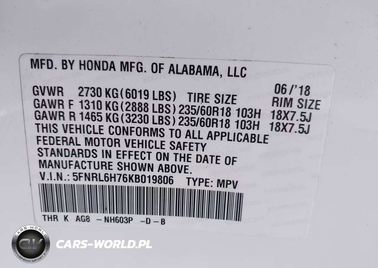 2019 Honda Odyssey Ex-L VIN:5FNRL6H76KB019806 - 9