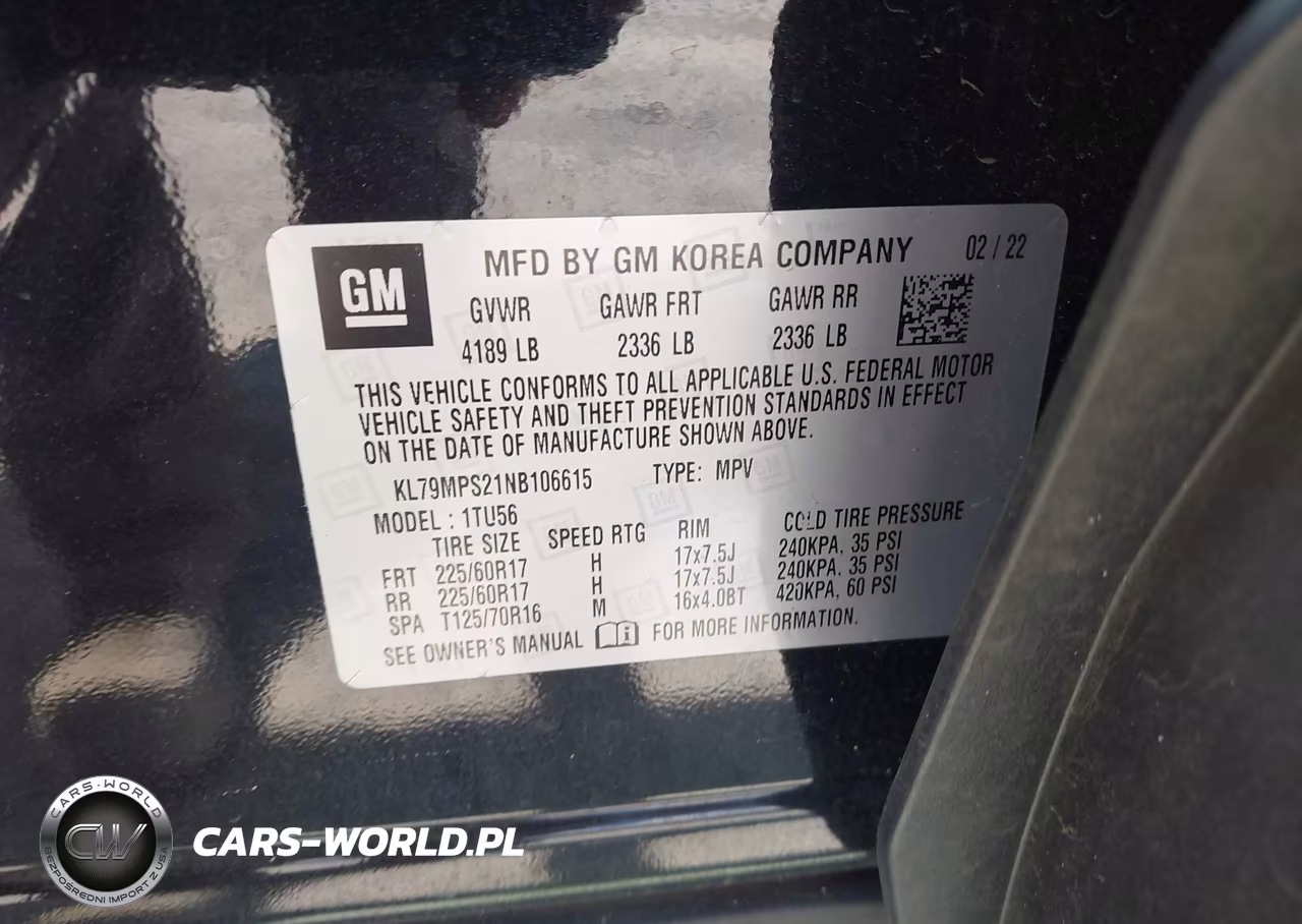 2022 Chevrolet Trailblazer Fwd Lt VIN:KL79MPS21NB106615 - 9