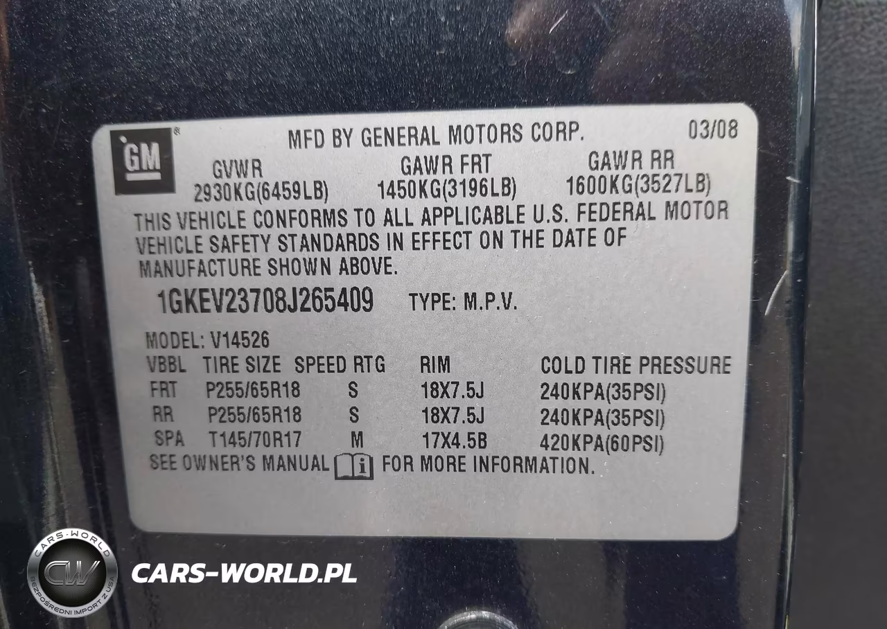 2008 GMC Acadia Slt-1 VIN:1GKEV23708J265409 - 9