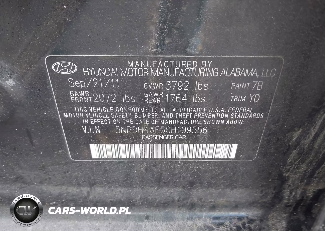 2012 Hyundai Elantra Gls VIN:5NPDH4AE5CH109556 - 9