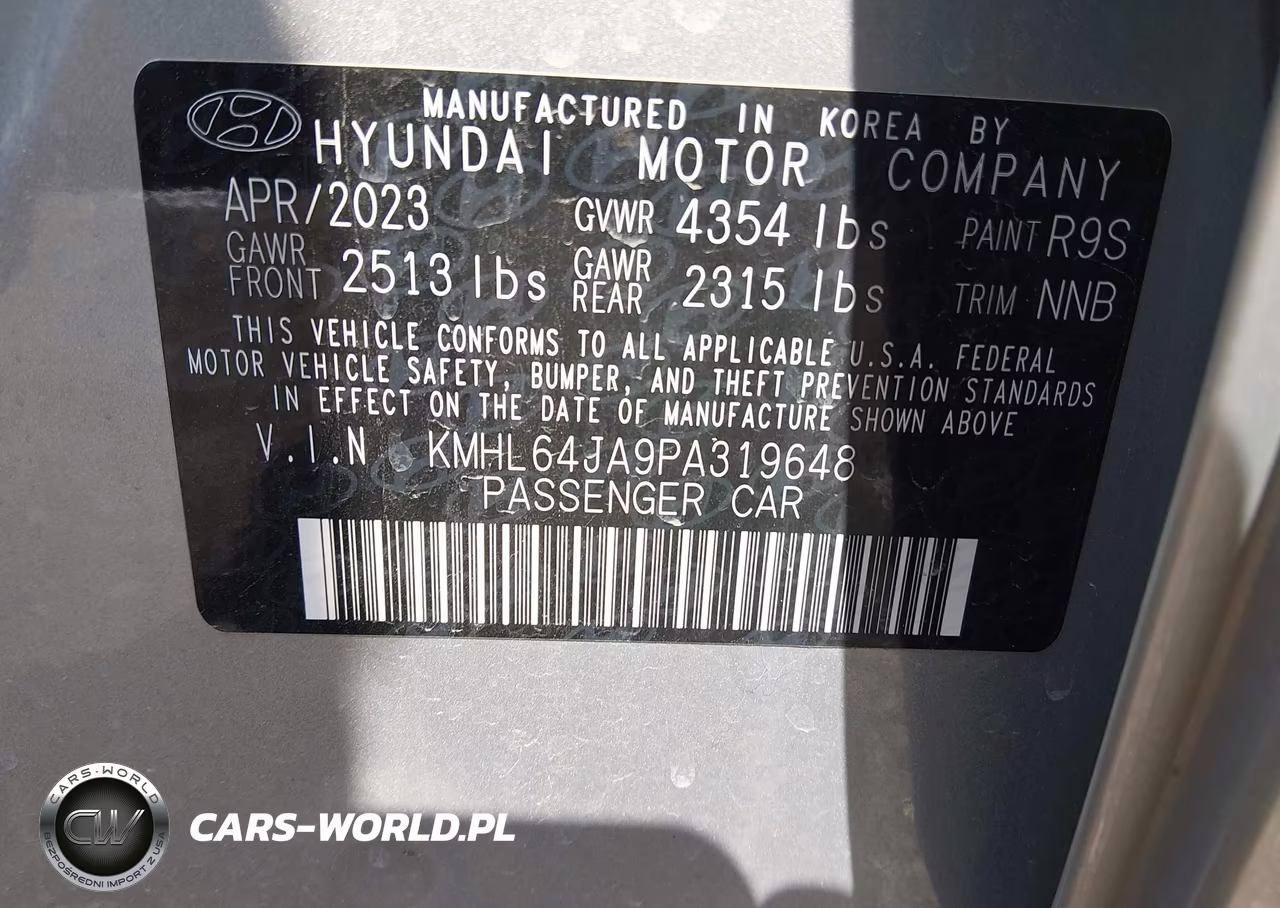 2023 Hyundai Sonata Sel VIN:KMHL64JA9PA319648 - 9