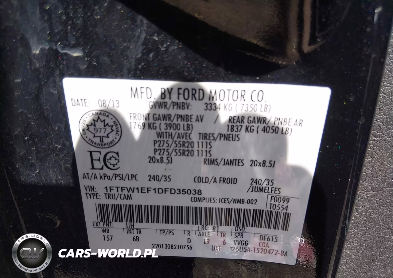 2013 Ford F-150 Fx4 VIN:1FTFW1EF1DFD35038 - 9