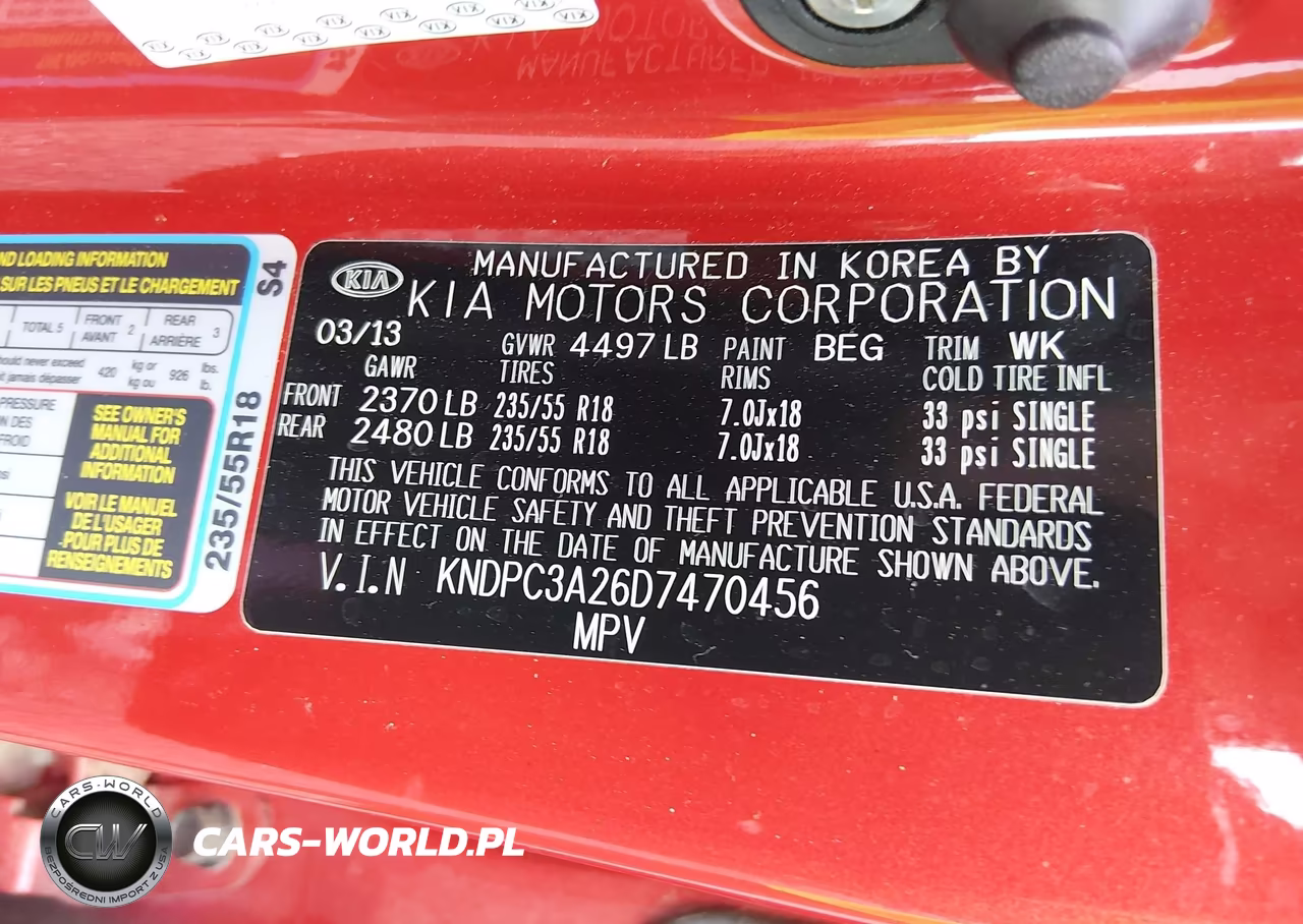 2013 Kia Sportage Ex VIN:KNDPC3A26D7470456 - 9