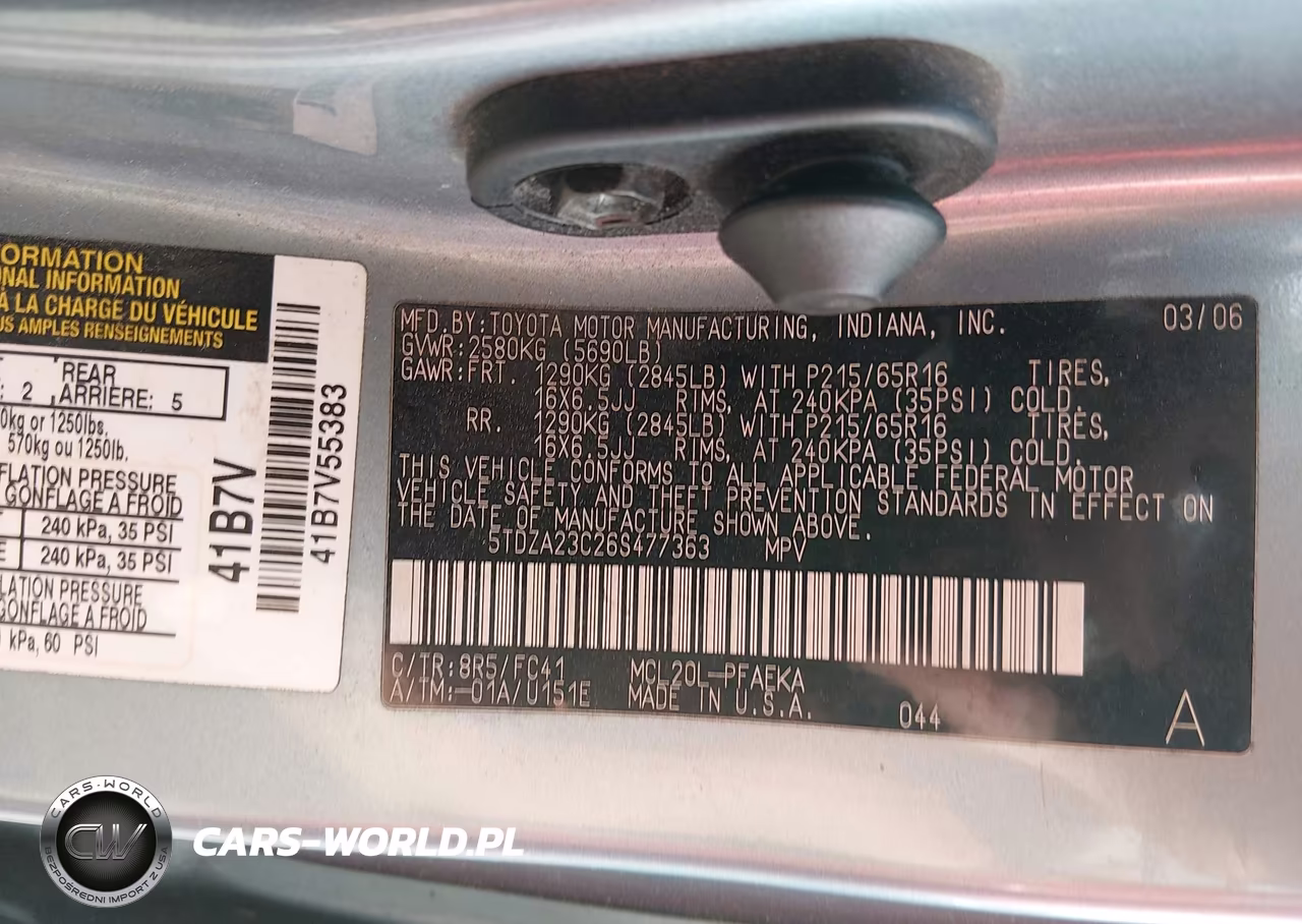 2006 Toyota Sienna Le VIN:5TDZA23C26S477363 - 9
