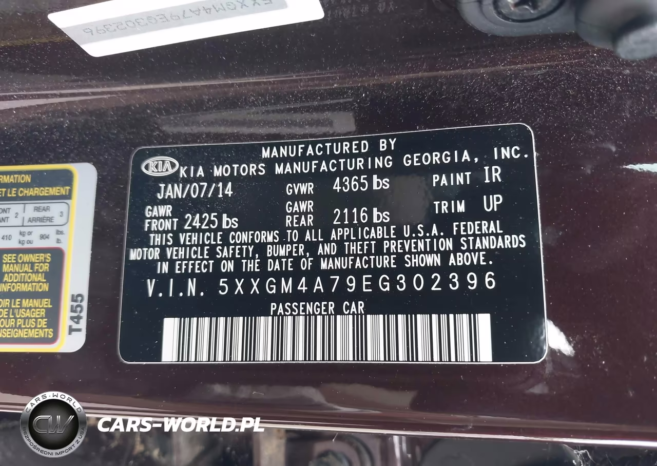 2014 Kia Optima Lx VIN:5XXGM4A79EG302396 - 9