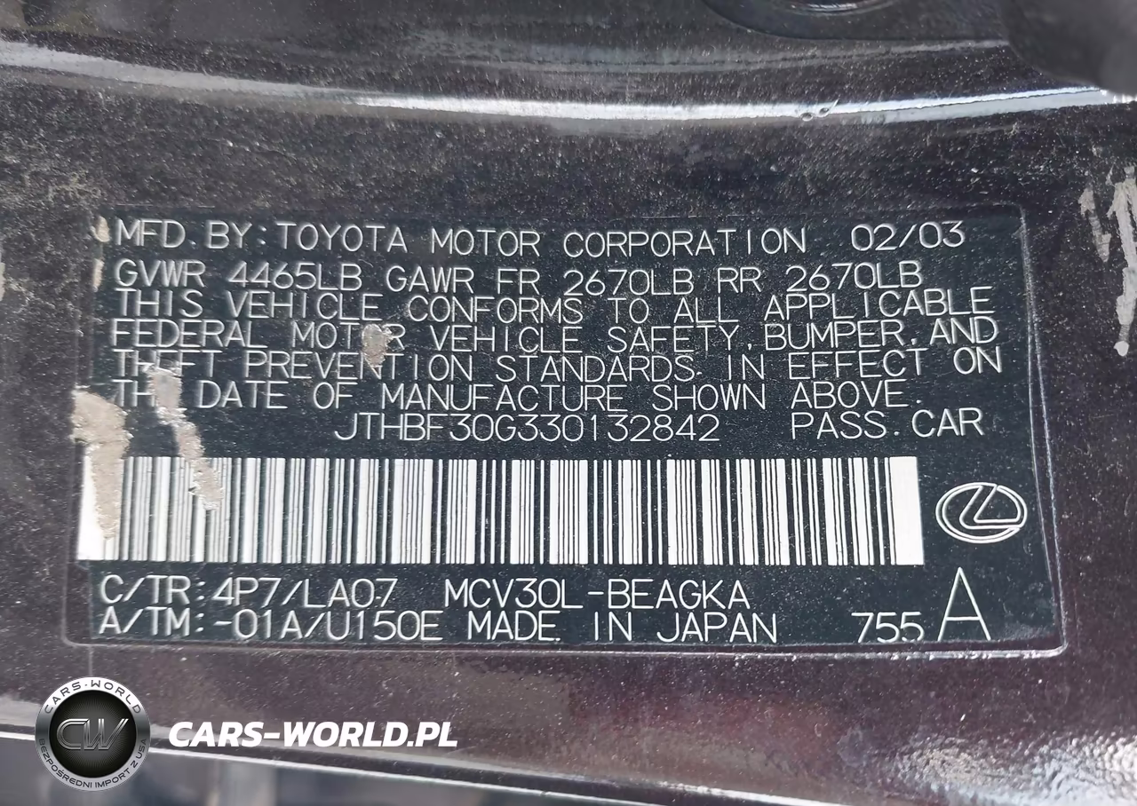 2003 Lexus Es 300 VIN:JTHBF30G330132842 - 9