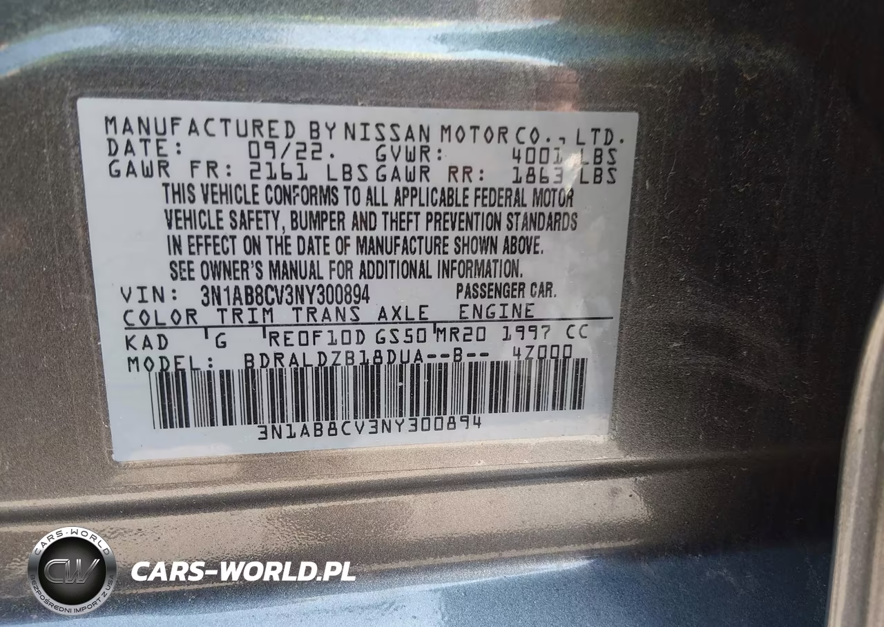 2022 Nissan Sentra Sv Xtronic Cvt VIN:3N1AB8CV3NY300894 - 9