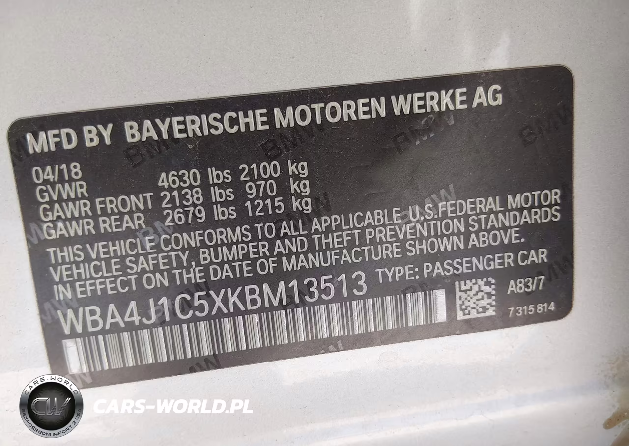 2019 BMW 430I Gran Coupe VIN:WBA4J1C5XKBM13513 - 9