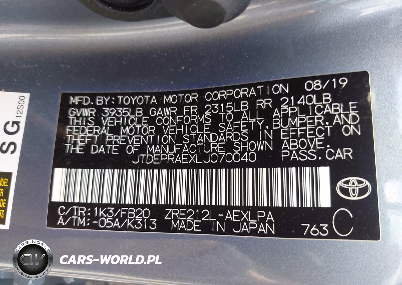 2020 Toyota Corolla Le VIN:JTDEPRAEXLJ070040 - 9