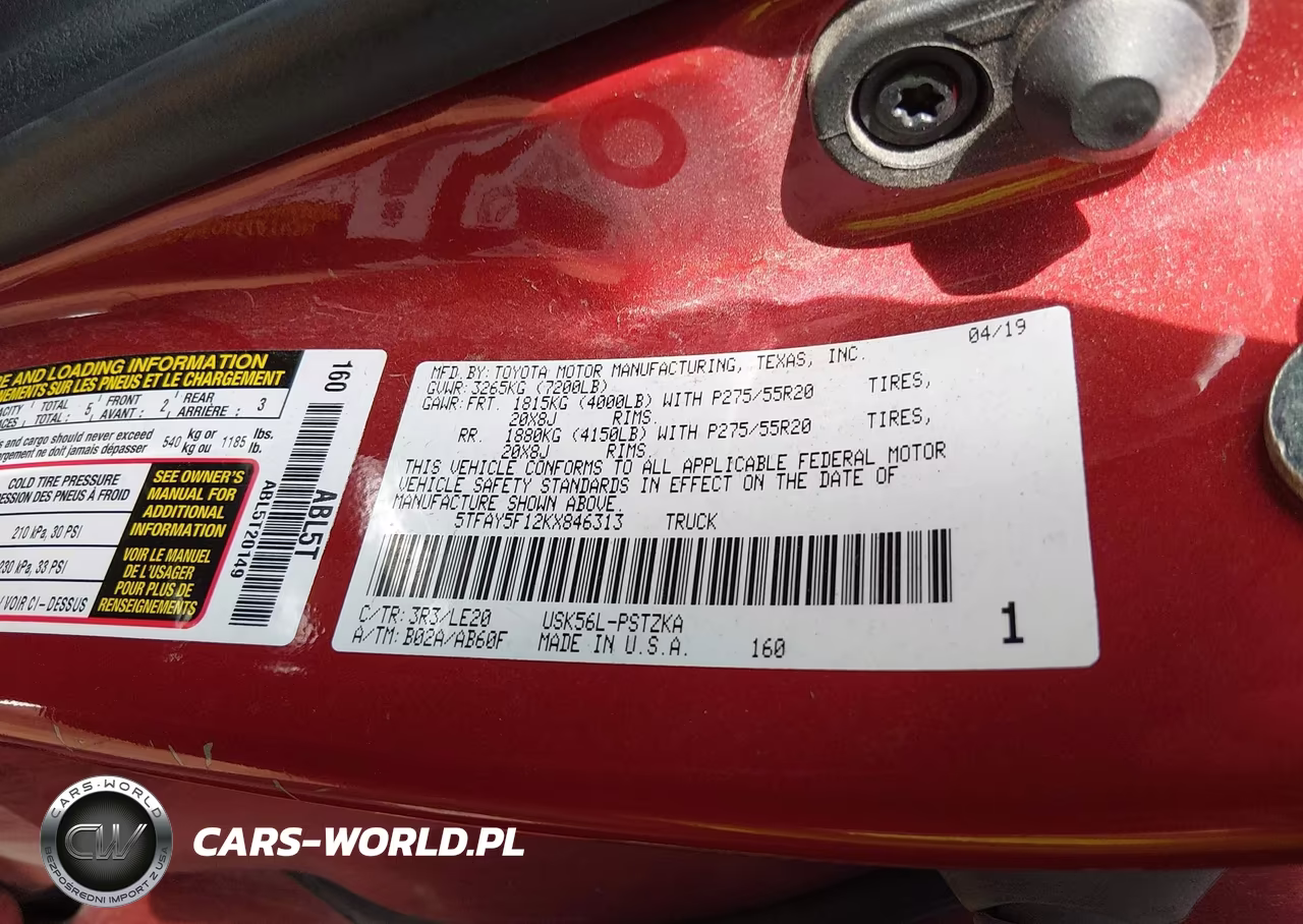 2019 Toyota Tundra Platinum 5.7L V8 VIN:5TFAY5F12KX846313 - 9