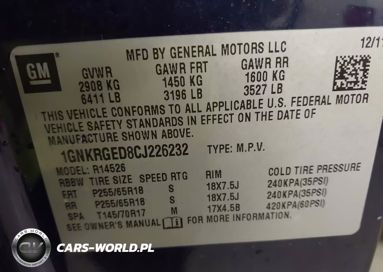 2012 Chevrolet Traverse Lt W-1Lt VIN:1GNKRGED8CJ226232 - 9