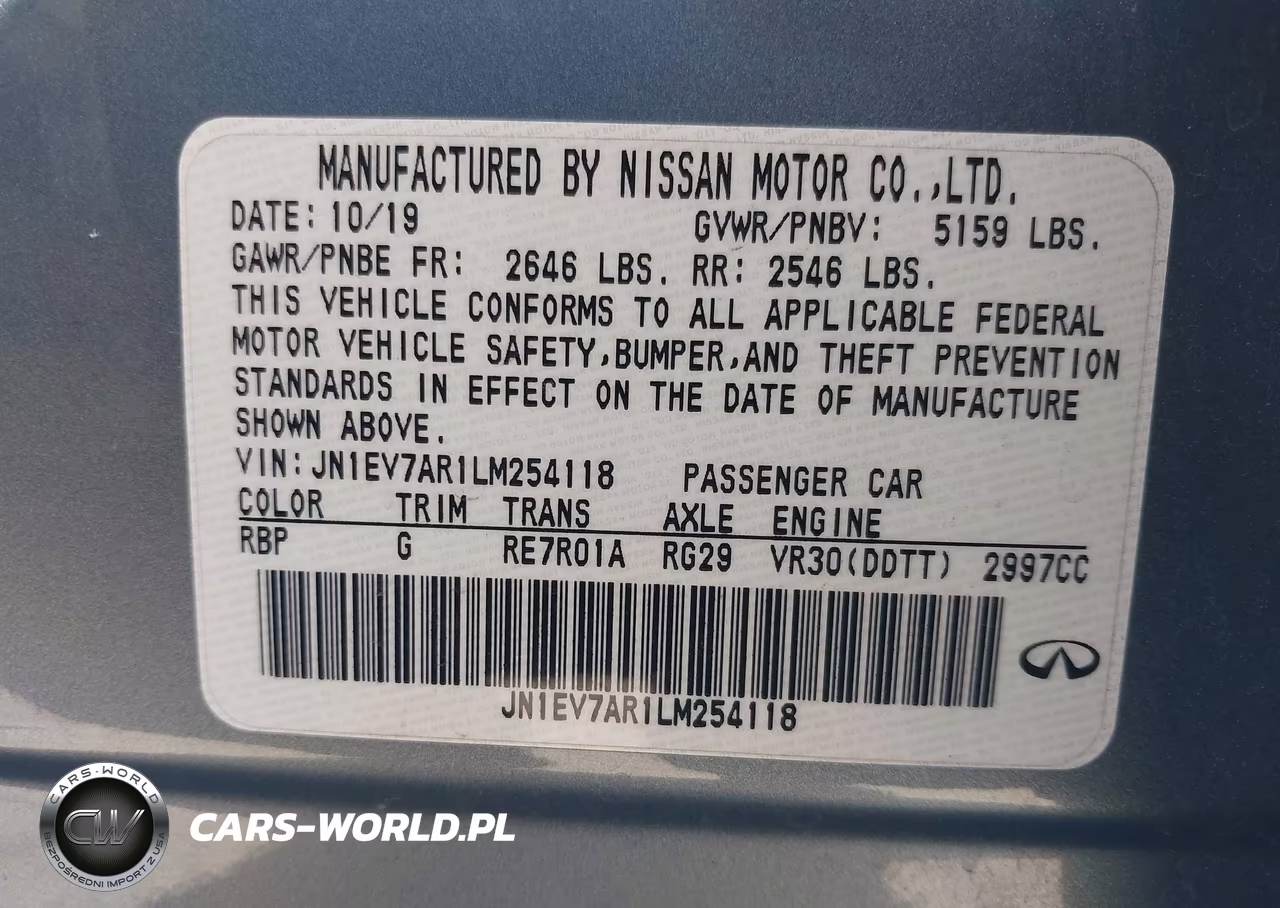 2020 Infiniti Q50 Luxe Awd VIN:JN1EV7AR1LM254118 - 9