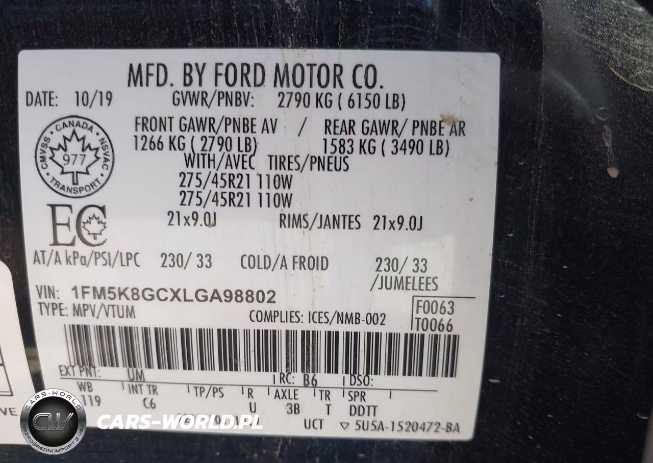 2020 Ford Explorer St VIN:1FM5K8GCXLGA98802 - 9