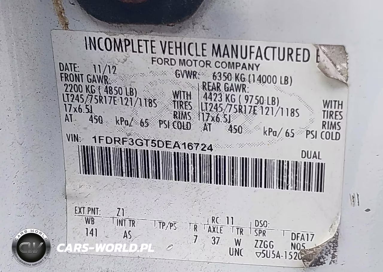 2013 Ford F-350 Chassis Xl VIN:1FDRF3GT5DEA16724 - 8