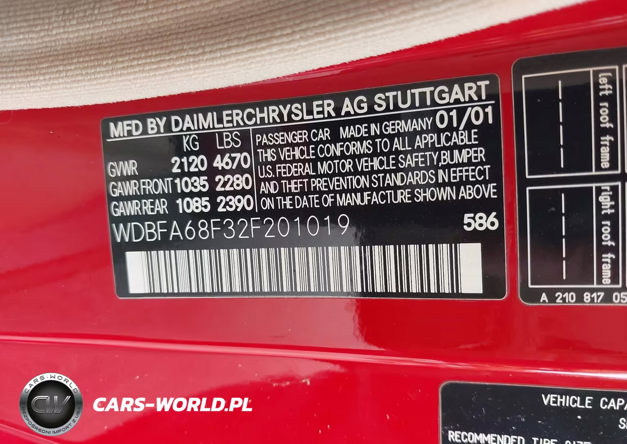 2002 Mercedes-Benz Sl 500 VIN:WDBFA68F32F201019 - 9