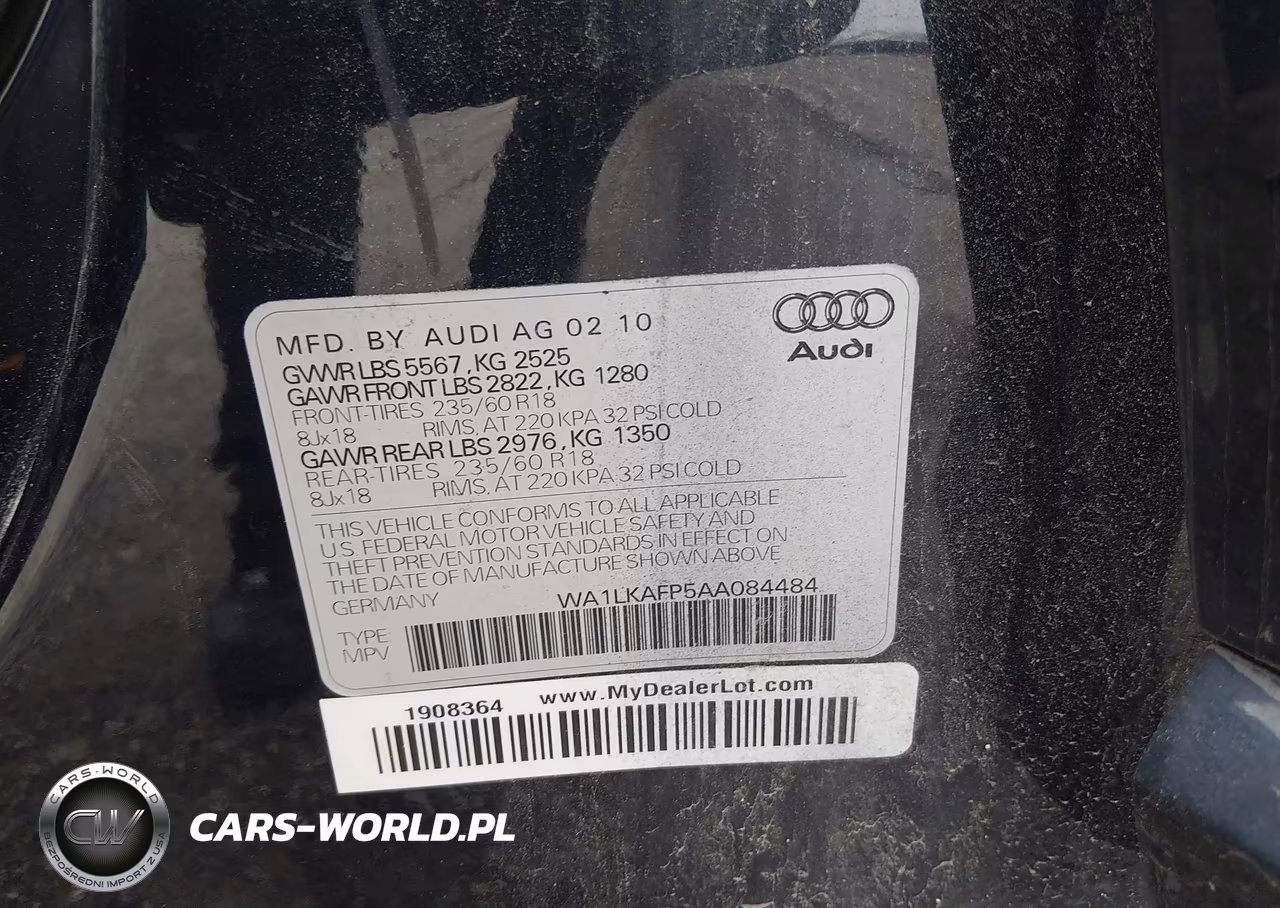 2010 Audi Q5 3.2 Premium VIN:WA1LKAFP5AA084484 - 9