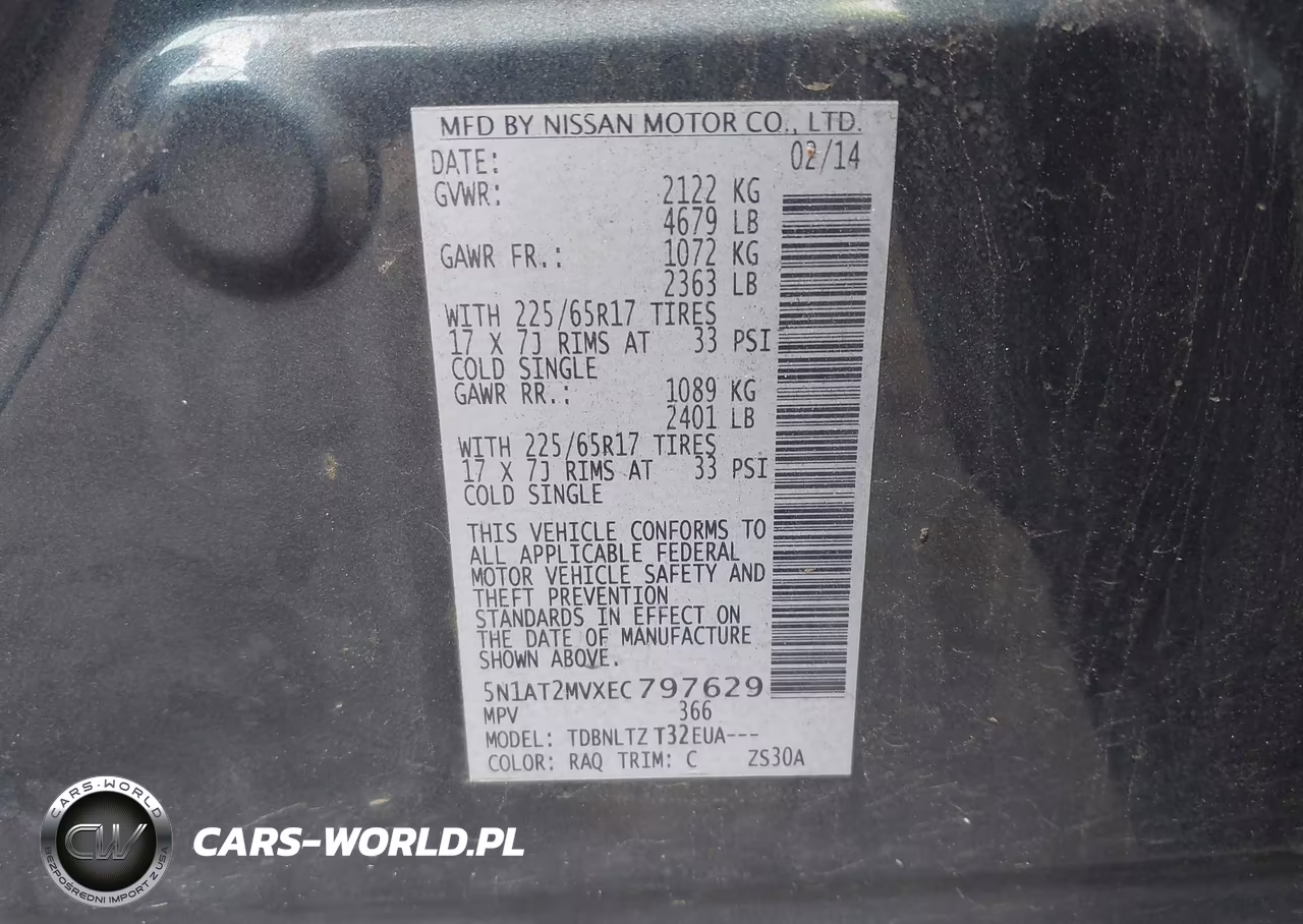 2014 Nissan Rogue Sv VIN:5N1AT2MVXEC797629 - 9