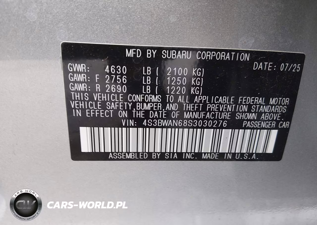 2025 Subaru Legacy Limited VIN:4S3BWAN68S3030276 - 9