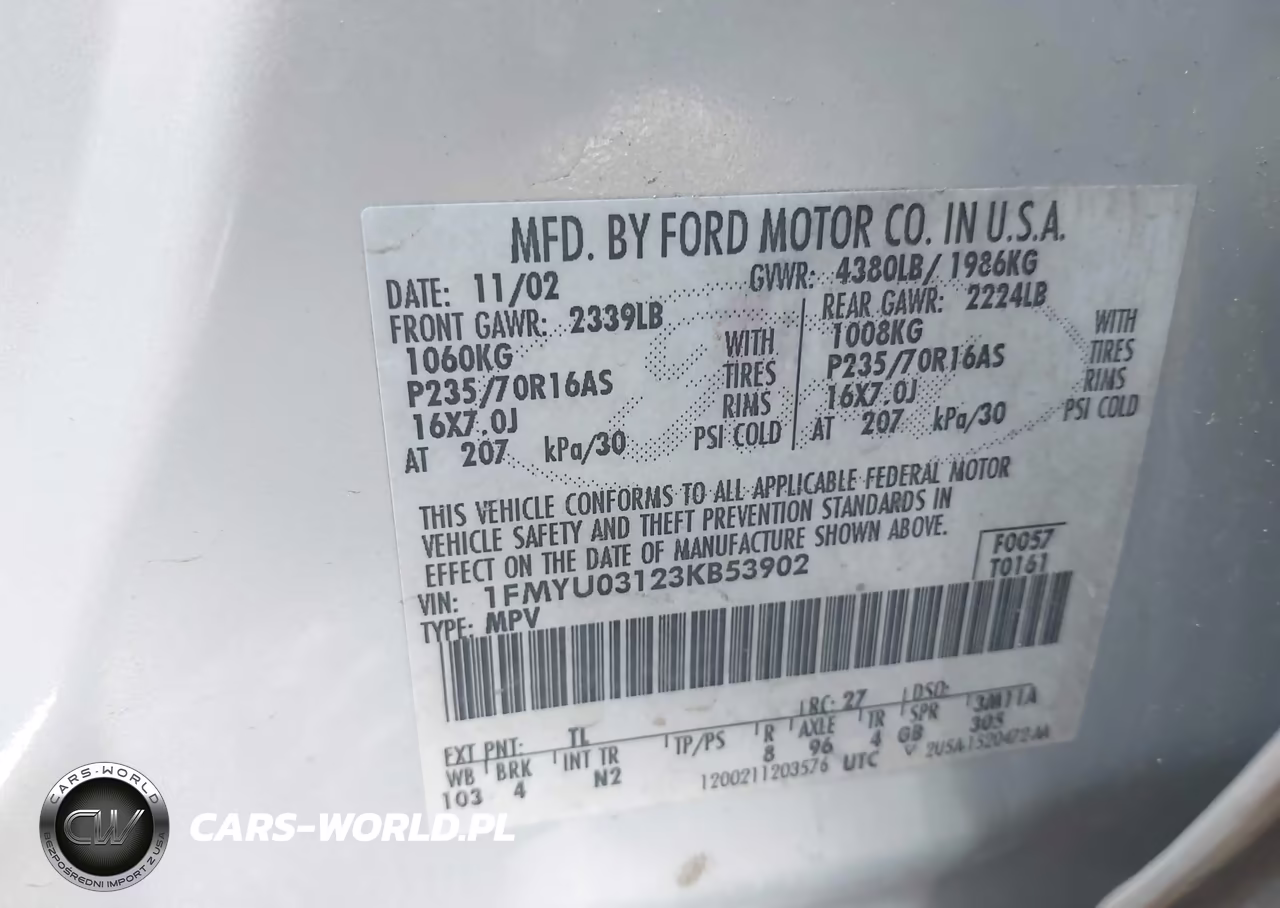 2003 Ford Escape Xlt VIN:1FMYU03123KB53902 - 9