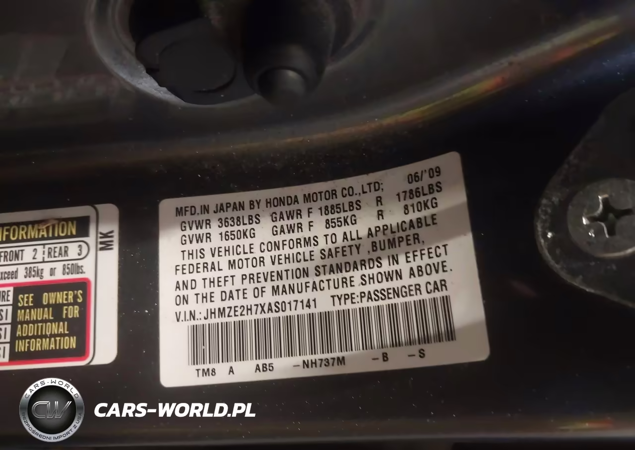 2010 Honda Insight Ex VIN:JHMZE2H7XAS017141 - 9