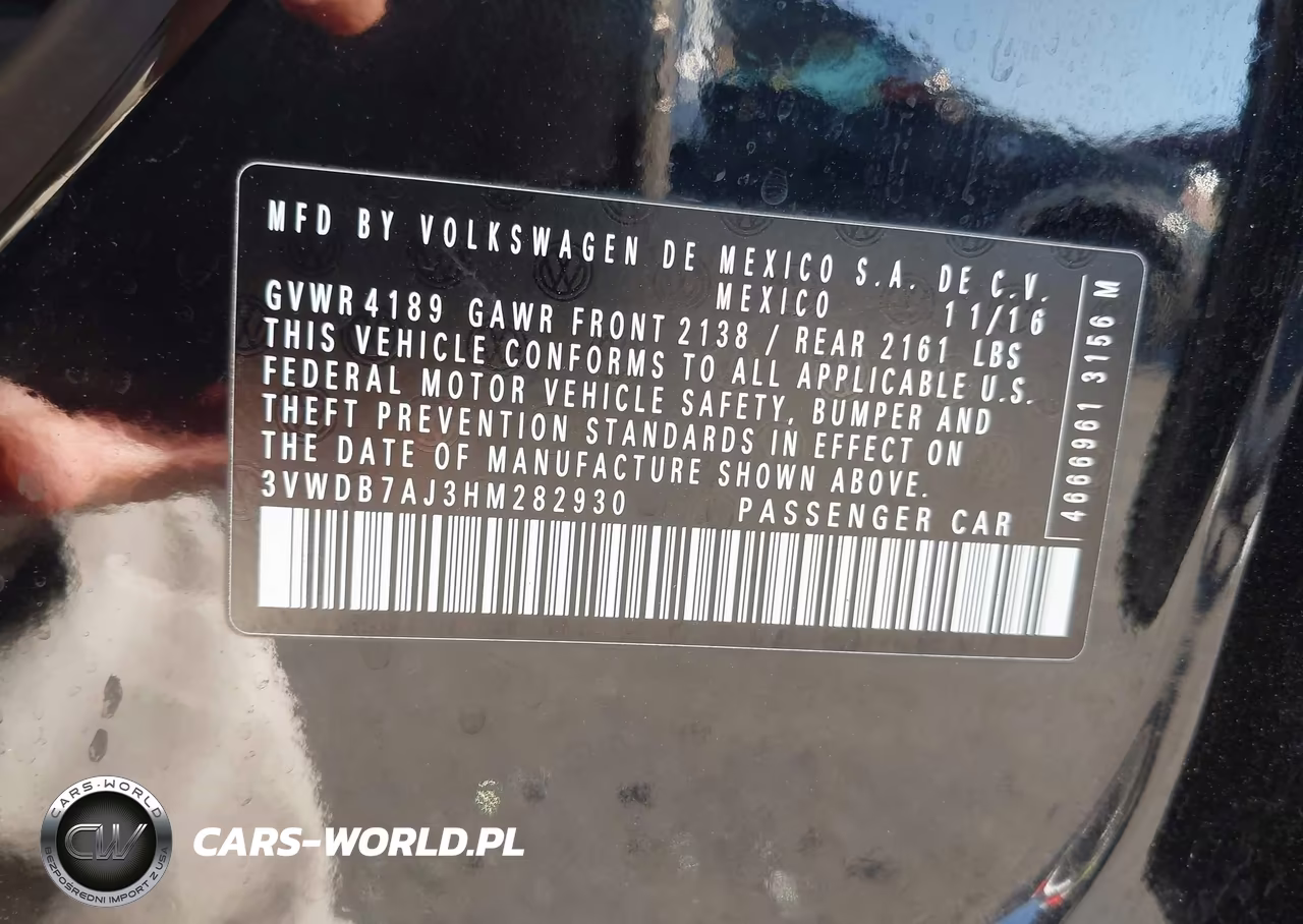 2017 Volkswagen Jetta 1.4T Se VIN:3VWDB7AJ3HM282930 - 9