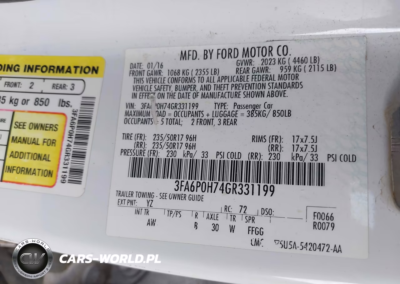 2016 Ford Fusion Se VIN:3FA6P0H74GR331199 - 9