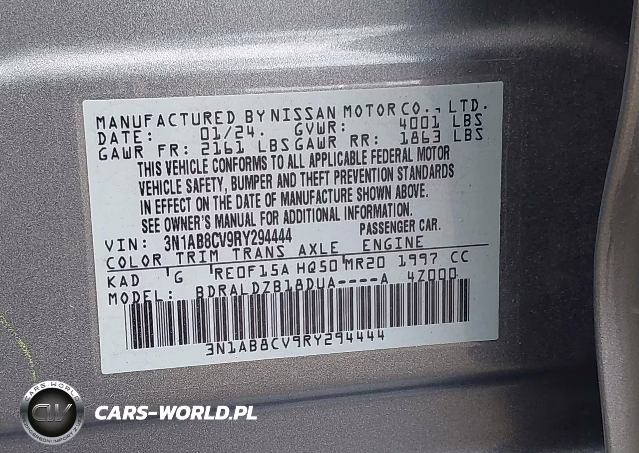 2024 Nissan Sentra Sv Xtronic Cvt VIN:3N1AB8CV9RY294444 - 9