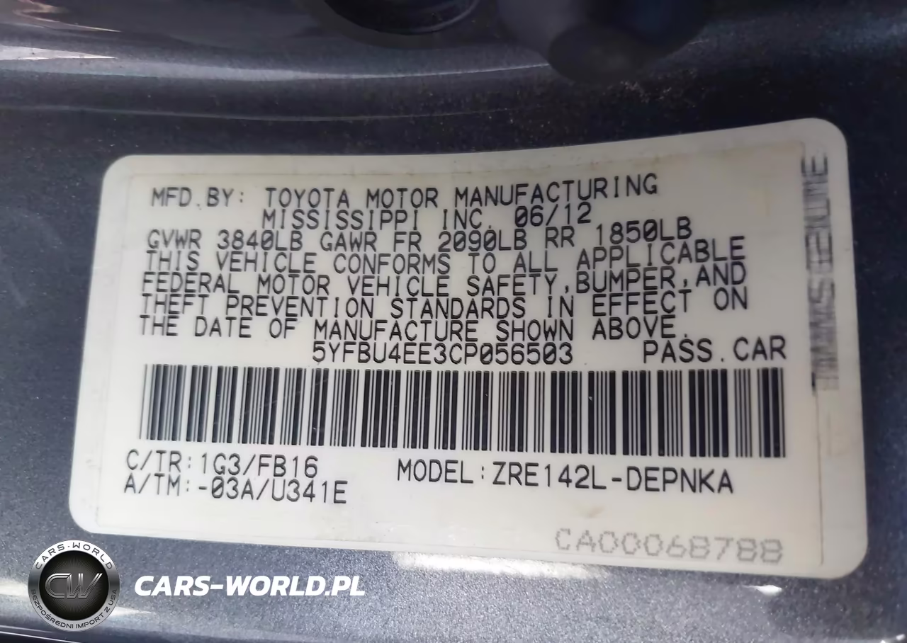 2012 Toyota Corolla Le VIN:5YFBU4EE3CP056503 - 9