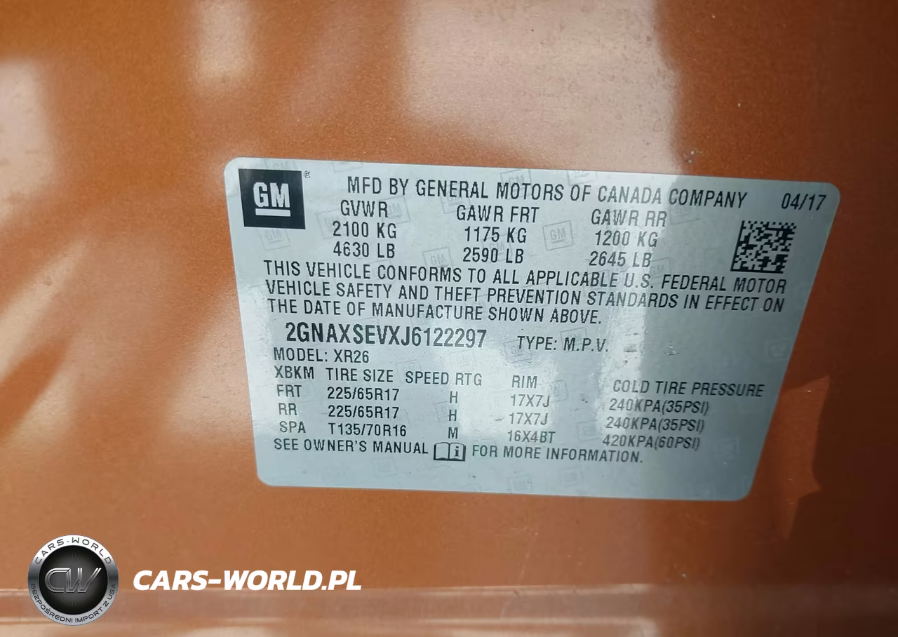 2018 Chevrolet Equinox Lt VIN:2GNAXSEVXJ6122297 - 9