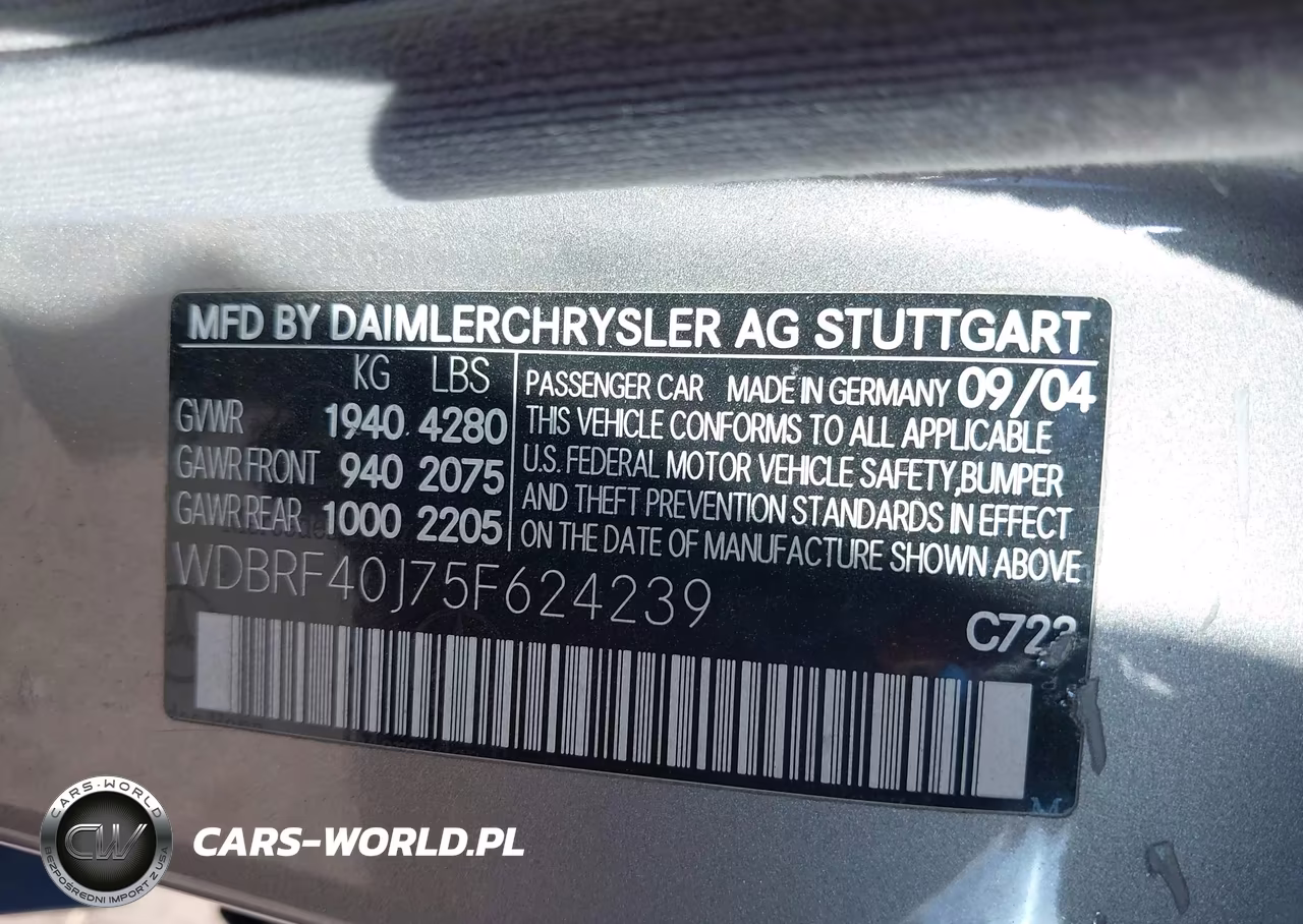 2005 Mercedes-Benz C 230 Kompressor Sport VIN:WDBRF40J75F624239 - 9