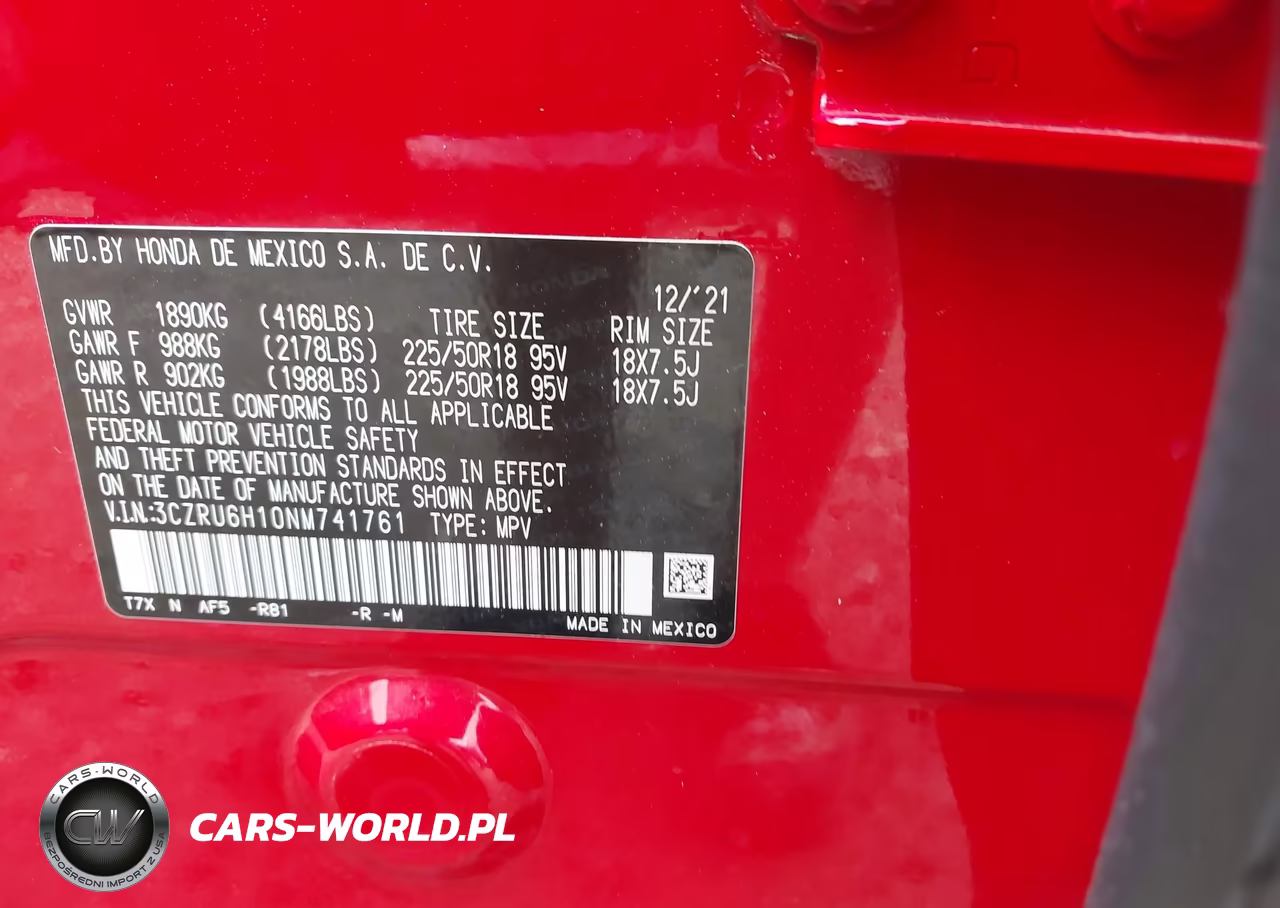 2022 Honda Hr-V Awd Sport VIN:3CZRU6H10NM741761 - 9