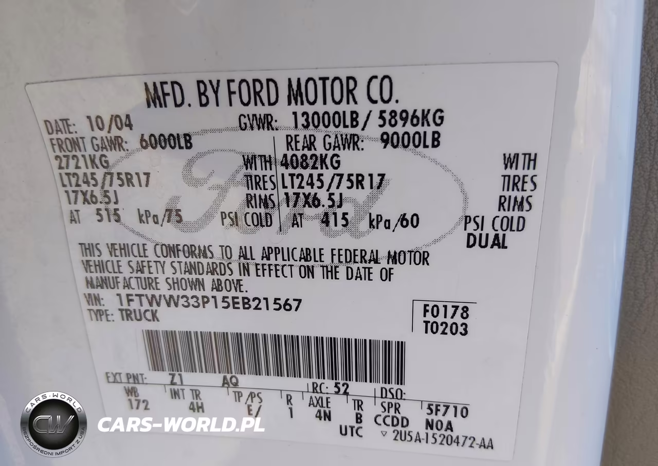 2005 Ford F-350 Lariat-Xl-Xlt VIN:1FTWW33P15EB21567 - 9