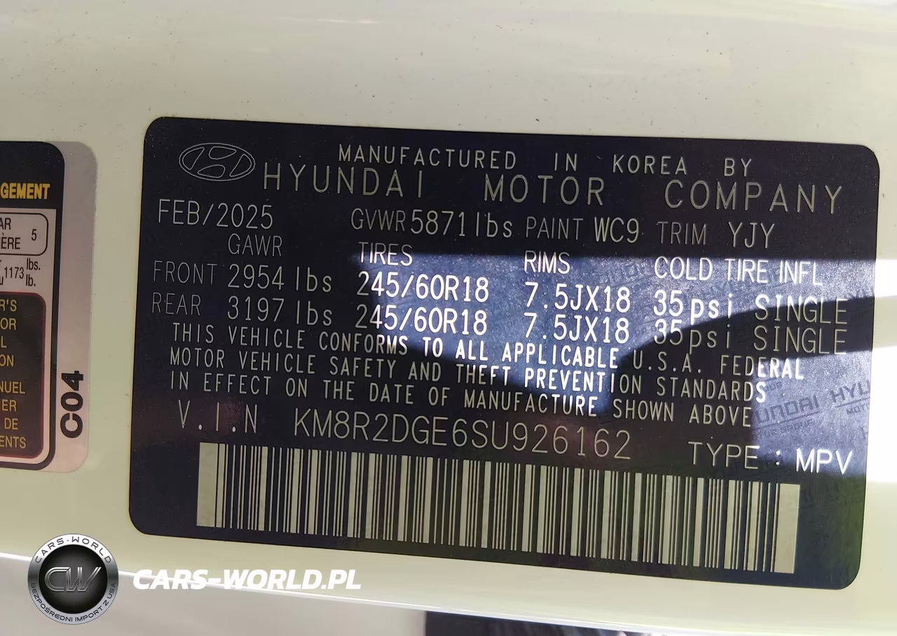 2025 Hyundai Palisade Sel VIN:KM8R2DGE6SU926162 - 9