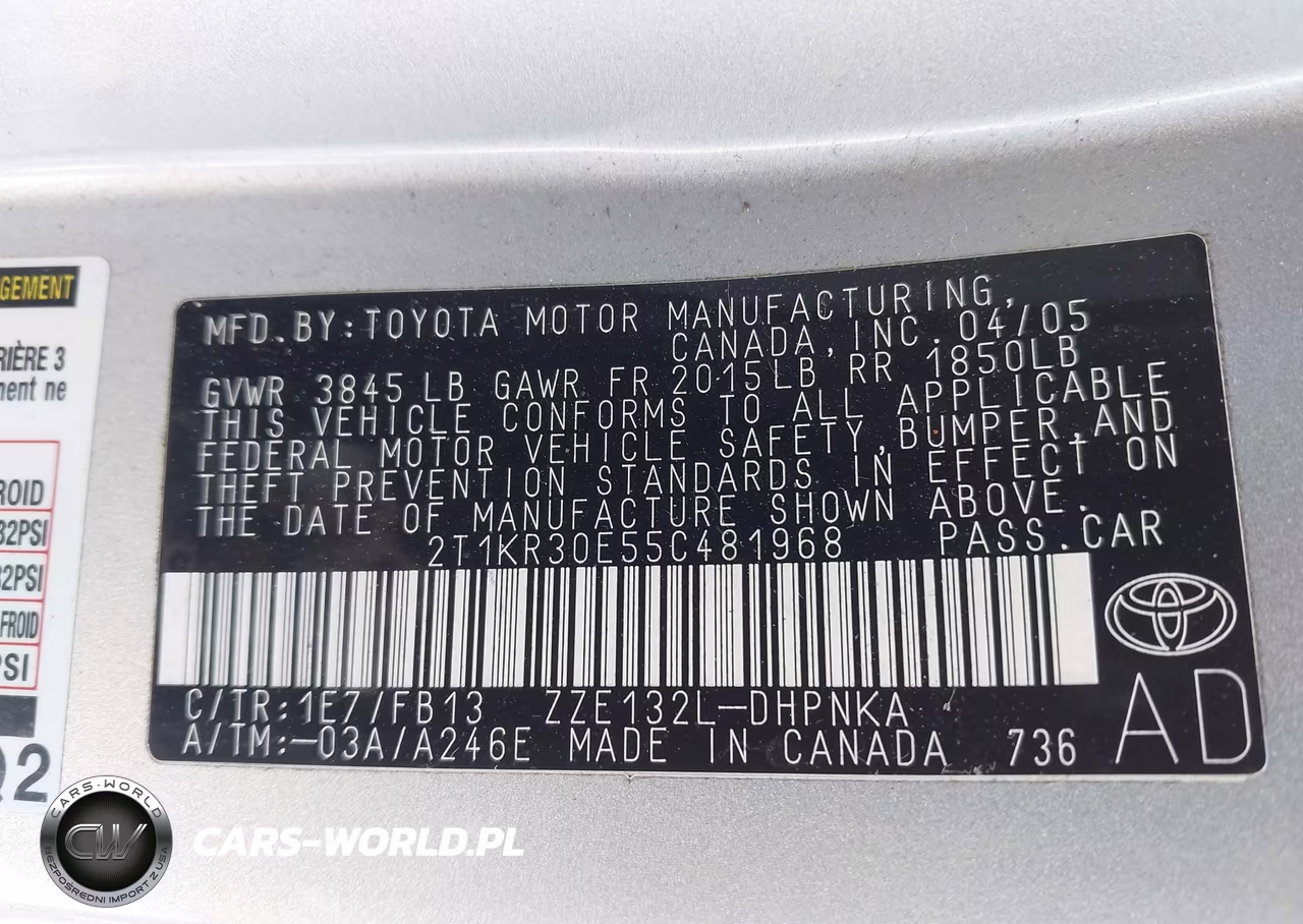 2005 Toyota Matrix Xr VIN:2T1KR30E55C481968 - 9