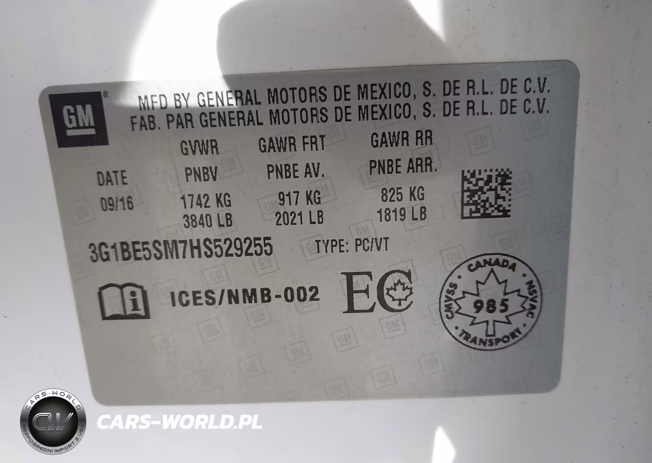 2017 Chevrolet Cruze Lt Auto VIN:3G1BE5SM7HS529255 - 9