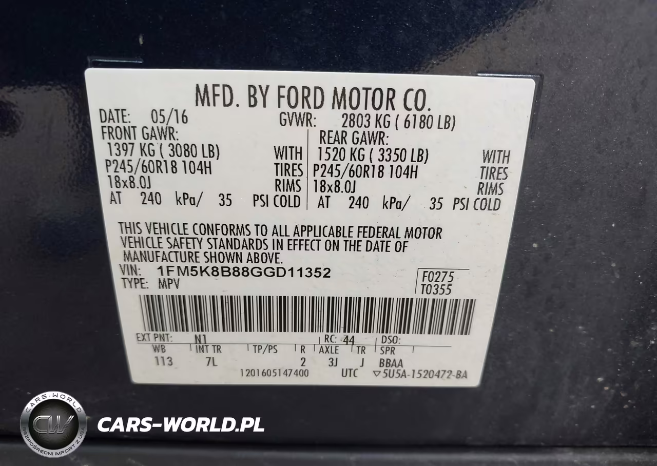 2016 Ford Explorer VIN:1FM5K8B88GGD11352 - 9