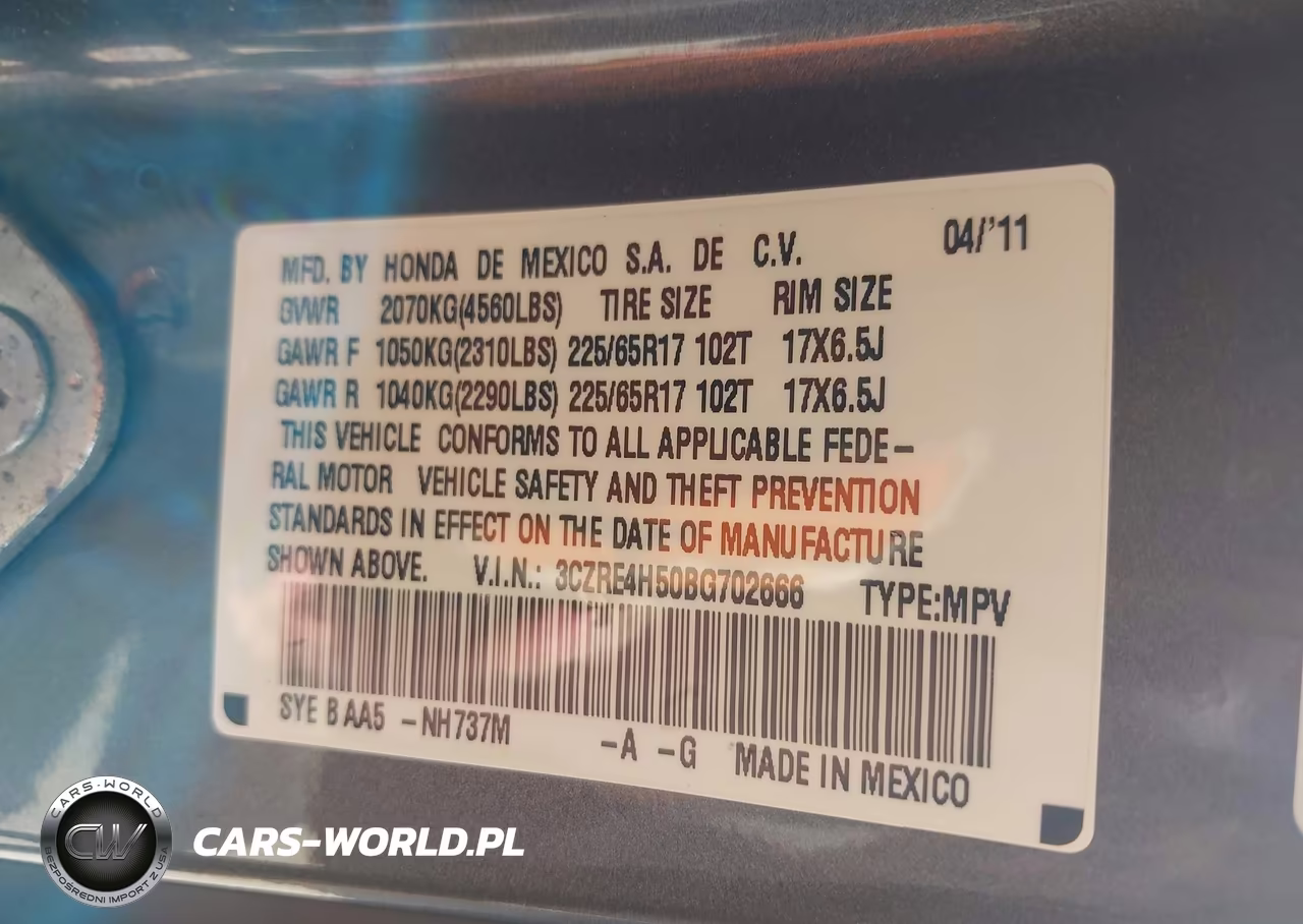 2011 Honda Cr-V Ex VIN:3CZRE4H50BG702666 - 9