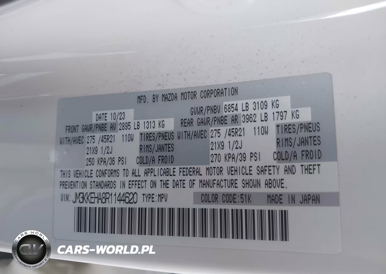 2024 Mazda Cx-90 Phev Premium Plus VIN:JM3KKEHA8R1144620 - 9