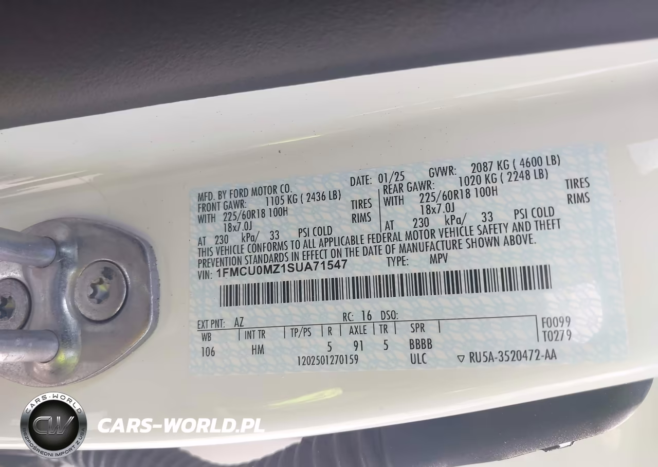 2025 Ford Escape St-Line VIN:1FMCU0MZ1SUA71547 - 9