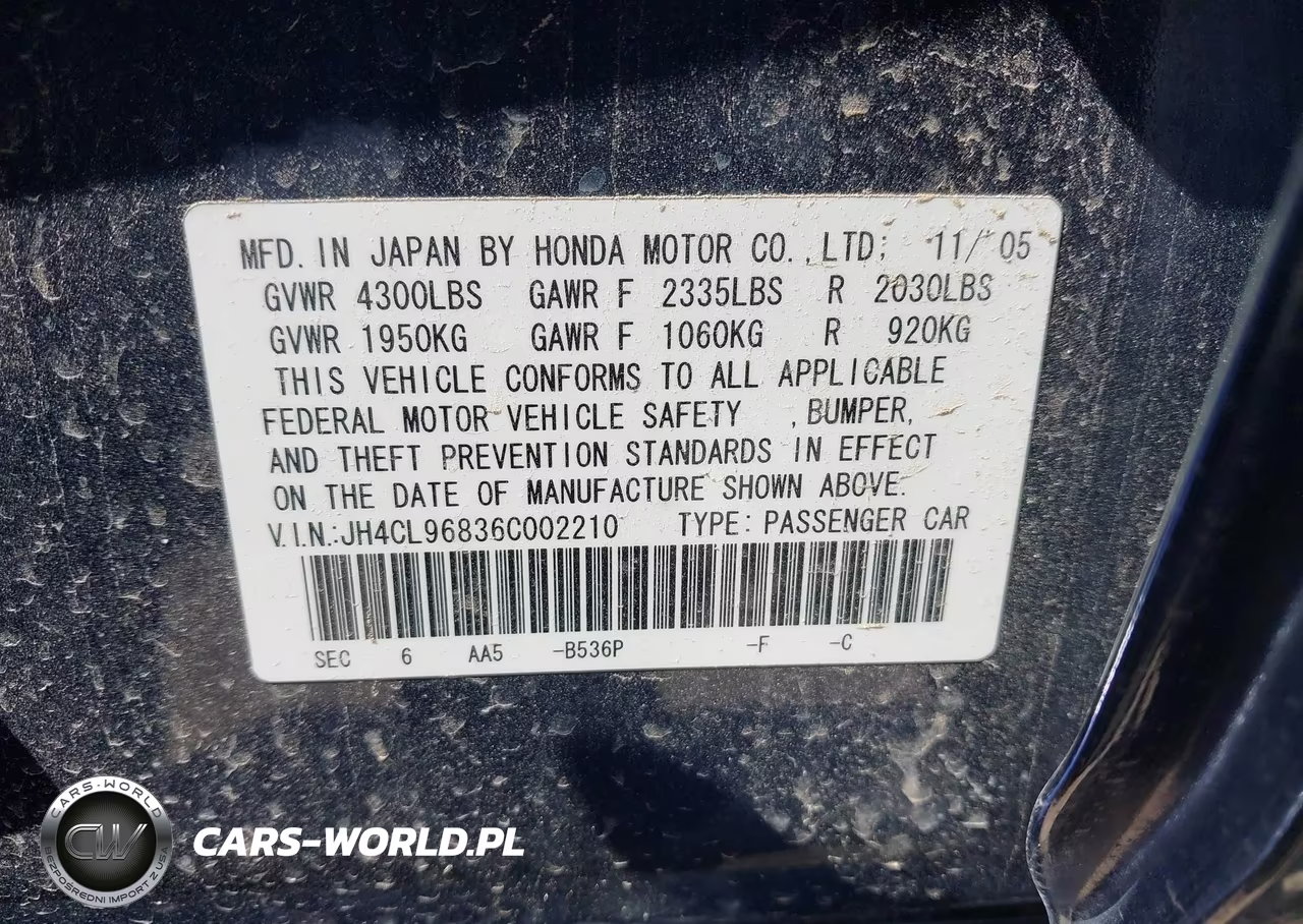 2006 Acura Tsx VIN:JH4CL96836C002210 - 9