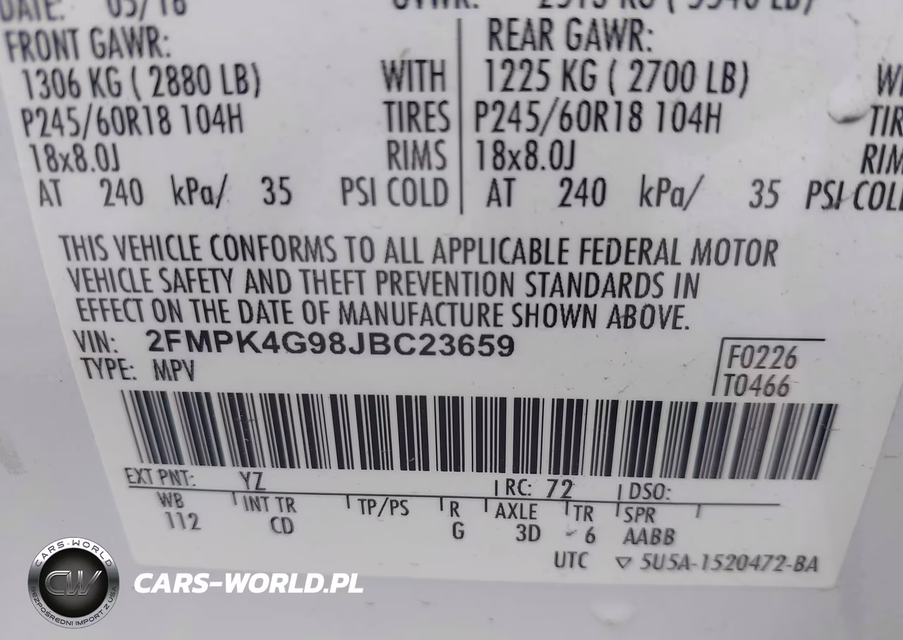 2018 Ford Edge Se VIN:2FMPK4G98JBC23659 - 9