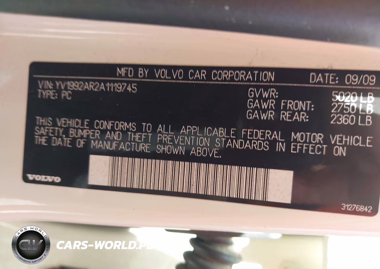 2010 Volvo S80 T6 VIN:YV1992AR2A1119745 - 9