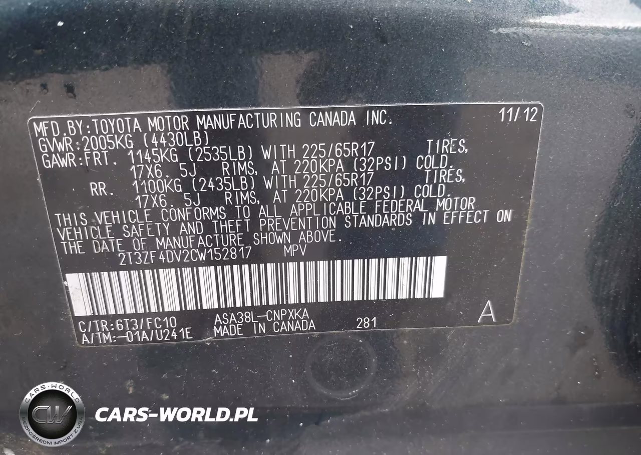 2012 Toyota Rav4 VIN:2T3ZF4DV2CW152817 - 9
