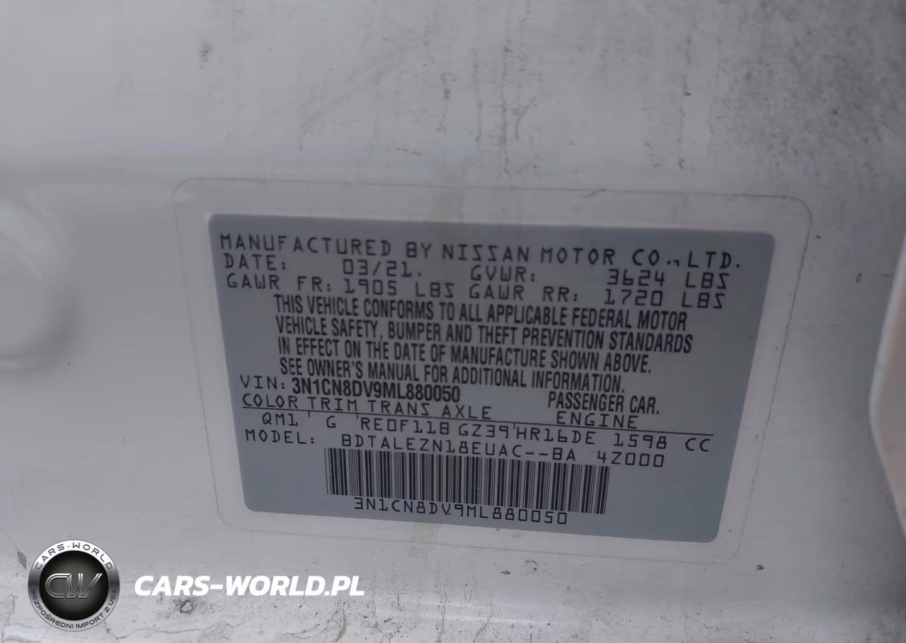 2021 Nissan Versa S Xtronic Cvt VIN:3N1CN8DV9ML880050 - 9