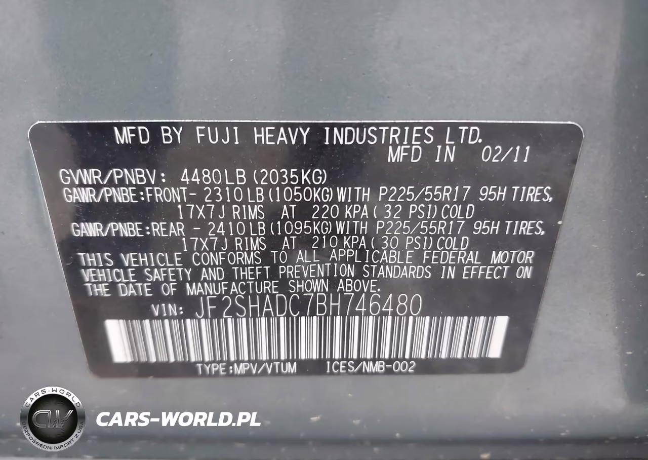 2011 Subaru Forester 2.5X Premium VIN:JF2SHADC7BH746480 - 9