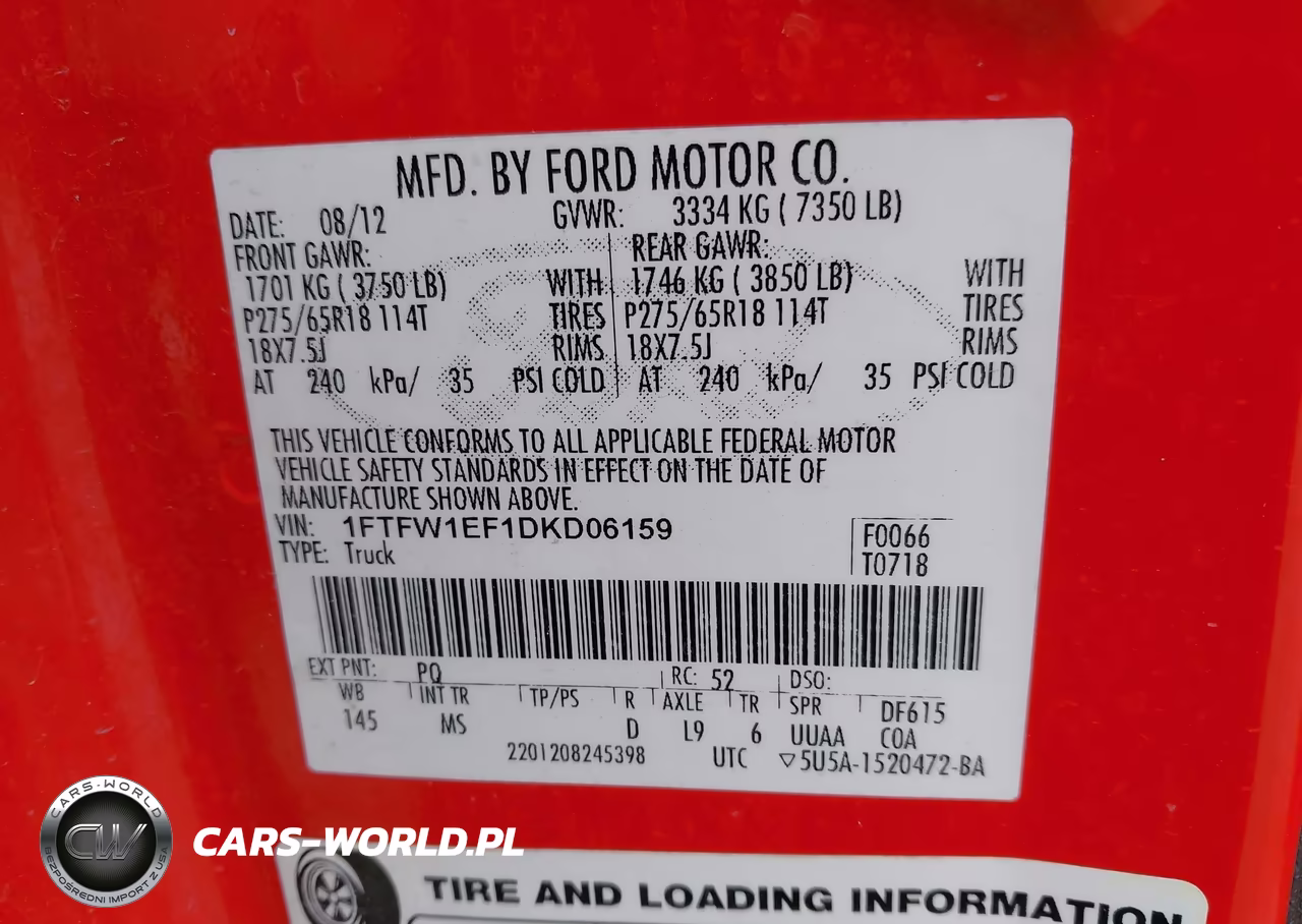 2013 Ford F-150 Xlt VIN:1FTFW1EF1DKD06159 - 9
